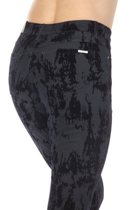Joseph Ribkoff Dark Blue Denim Velvet Detail Slim Straight Jeans 233918