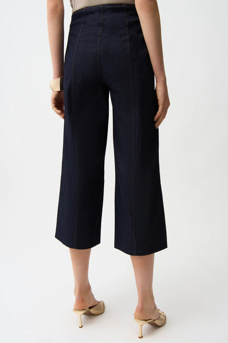 Joseph Ribkoff Dark Blue Denim Wide Leg Cropped Jeans 261955