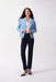 Woman wearing classic bootcut stretch jeans styled with a casual chic outfit, perfect for travel, weekend outings, everyday wear, or relaxed office settings.