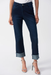 Joseph Ribkoff 251961 Dark Denim Blue Turned Embellished Hem Slim Fit Cropped Jeans