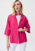 Joseph Ribkoff Style 231142 Dazzle Pink Open Front 3/4 Sleeve Textured Jacket