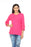 Joseph Ribkoff Style 231117 Dazzle Pink Round Neck 3/4 Drawcord Sleeve Top