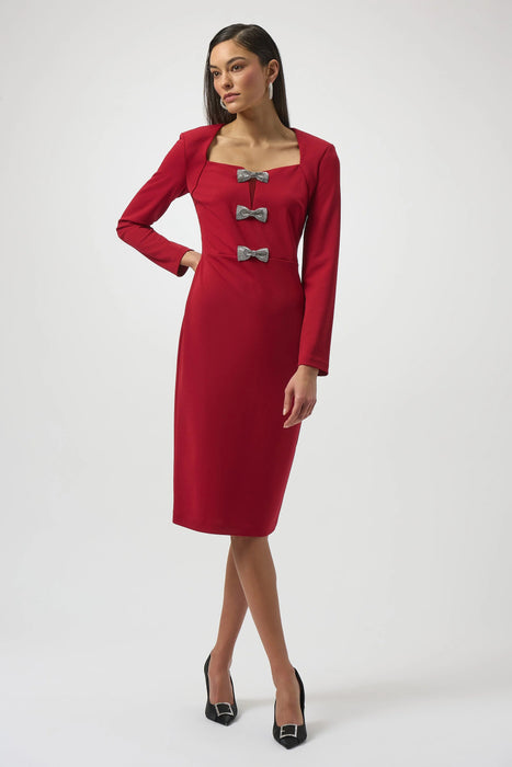 joseph red dress Joseph Ribkoff Cocktail Wrap Dress Red Clutch