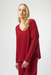 Joseph Ribkoff 244921 Deep Cherry Sequined Long Sleeve Boxy Top