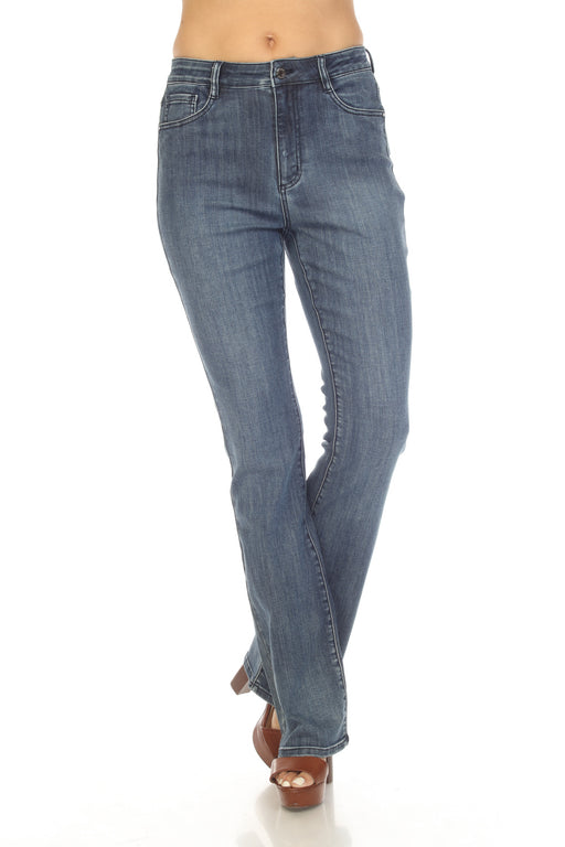Joseph Ribkoff Style 231918 Denim Medium Blue High-Rise Bootcut Jeans