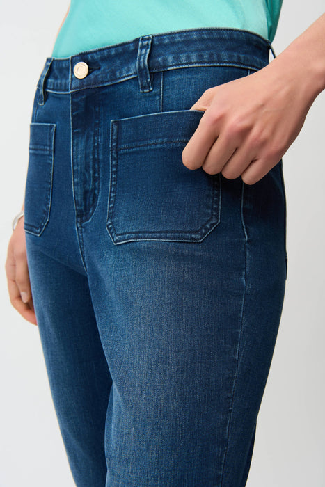 Joseph Ribkoff Denim Medium Blue High Waist Flared Jeans 261956