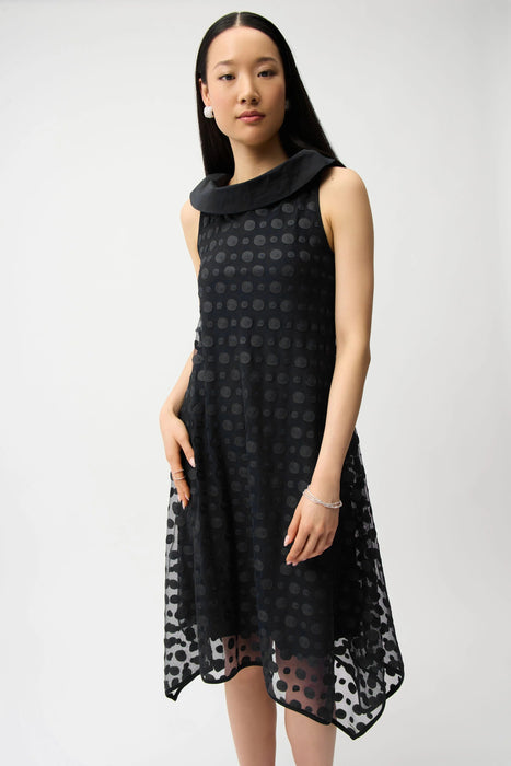 Joseph Ribkoff Polka Dot Mesh Handkerchief Dress 261299