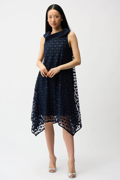 Joseph Ribkoff Polka Dot Mesh Handkerchief Dress 261299