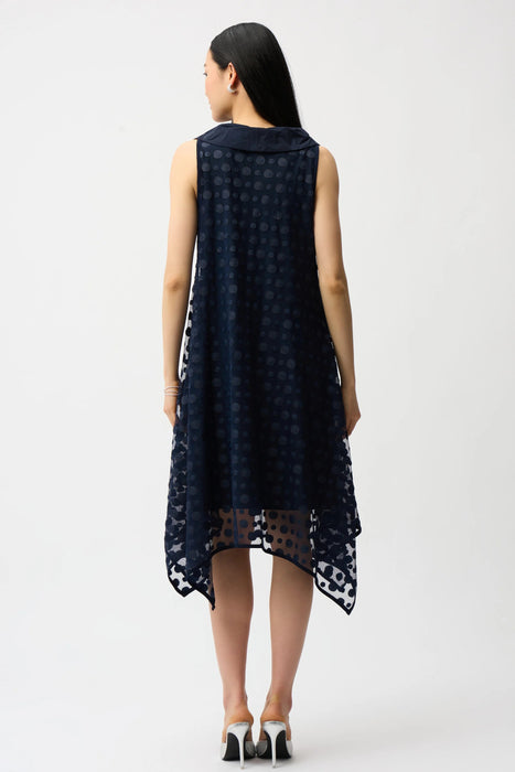 Joseph Ribkoff Polka Dot Mesh Handkerchief Dress 261299