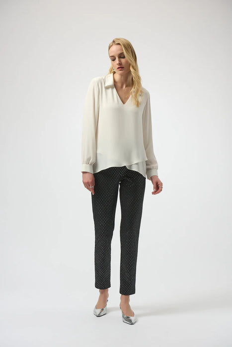 Joseph Ribkoff Dot Print Pull On Slim Fit Pants 254143