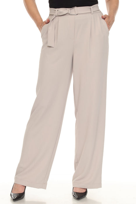 Joseph Ribkoff Style 252104 Dune Belted Pull On Wide Leg Pants