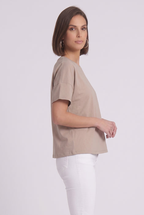 Joseph Ribkoff Casual Crew Neck Organic Cotton Top 252900