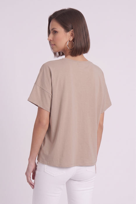 Joseph Ribkoff Casual Crew Neck Organic Cotton Top 252900
