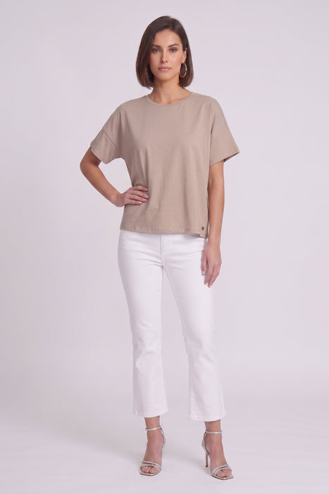 Joseph Ribkoff Casual Crew Neck Organic Cotton Top 252900
