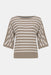 Joseph Ribkoff Style 251190 Dune/Vanilla Striped 3/4 Sleeve Boat Neck Top
