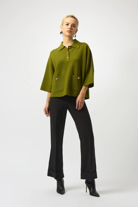 Joseph Ribkoff Collared 3/4 3/4 Sleeve Boxy Top 253962
