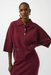 Joseph Ribkoff 253962 Merlot Collared 3/4 3/4 Sleeve Boxy Top