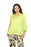 Joseph Ribkoff Style 232129 Exotic Lime Ruffled Collar 3/4 Sleeve Button-Down Blouse