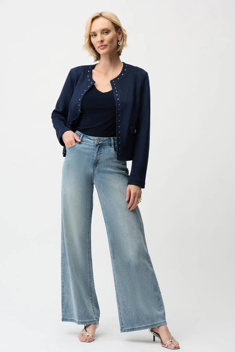 Joseph Ribkoff Studded Faux Suede Long Sleeves Jacket 261909