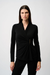 Joseph Ribkoff 253020 Black Faux Wrap Long Sleeve Fitted Top