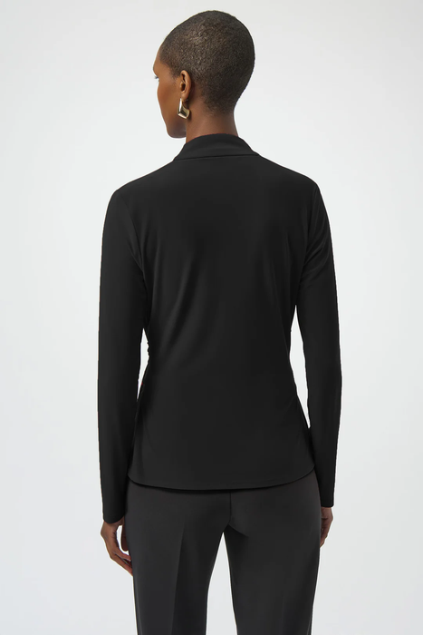 Joseph Ribkoff Taupe Animal Print Faux Wrap Long Puff Sleeves Top 254060 (Copy)