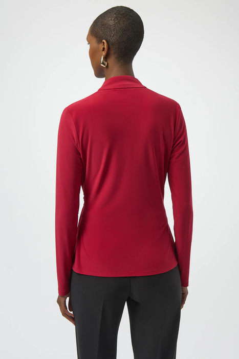 Joseph Ribkoff Taupe Animal Print Faux Wrap Long Puff Sleeves Top 254060 (Copy)