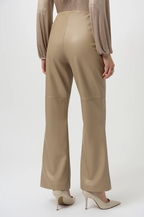 Joseph Ribkoff Fawn Leatherette Pull On Wide Leg Pants 254044