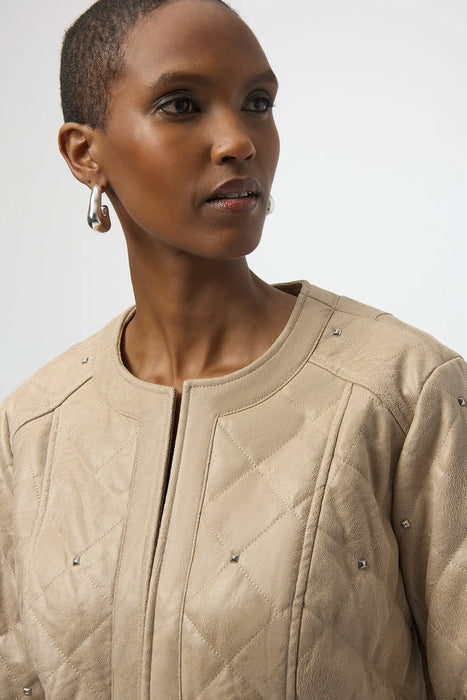 Joseph Ribkoff Fawn Long Sleeves Crew Neck Quilted Jacket 254929