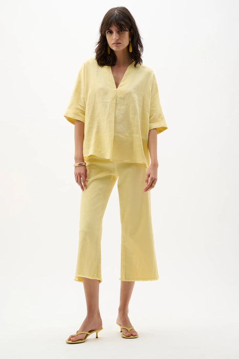 Joseph Ribkoff Wide Leg Frayed Cropped Jeans 262918