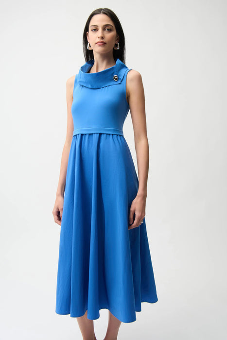 Joseph Ribkoff Shawl Collar Midi Fit and Flare Dress 261274