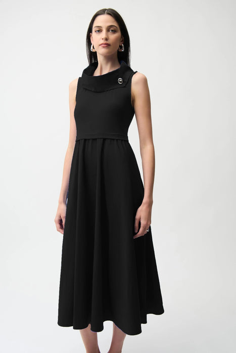 Joseph Ribkoff Shawl Collar Midi Fit and Flare Dress 261274
