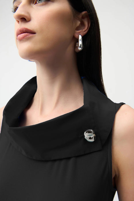 Joseph Ribkoff Shawl Collar Midi Fit and Flare Dress 261274
