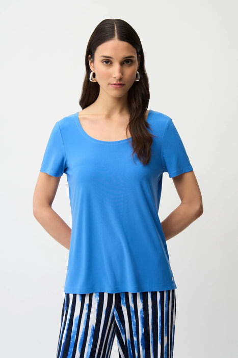 Joseph Ribkoff Scoop Neck Short Sleeve Flared Top 261940