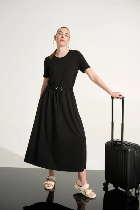 Joseph Ribkoff Drawstring Waist Maxi Fit & Flare Dress 262627
