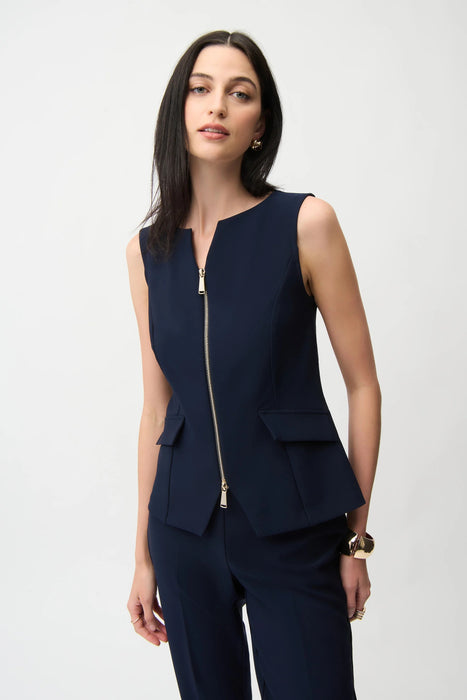 Joseph Ribkoff Fitted Sleeveless Front Zipper Vest 261054