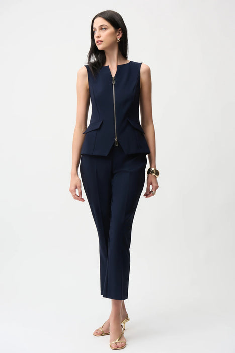 Joseph Ribkoff Fitted Sleeveless Front Zipper Vest 261054