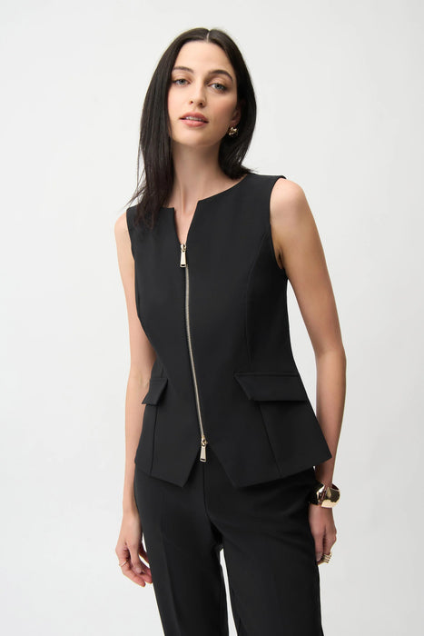 Joseph Ribkoff Fitted Sleeveless Front Zipper Vest 261054