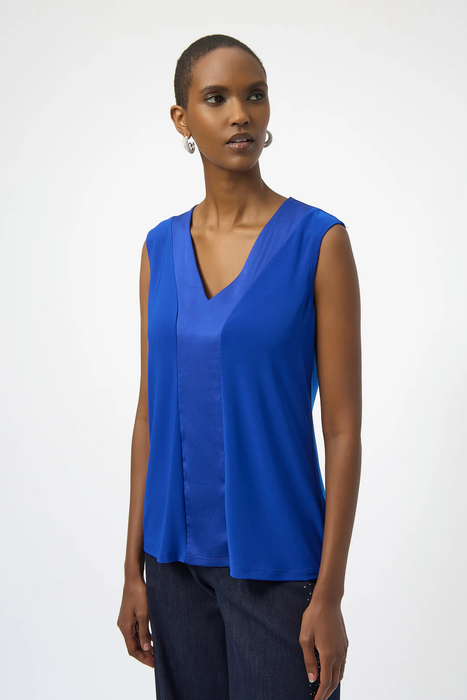 Joseph Ribkoff 254211 Royal Sapphire Fitted V-Neck Sleeveless Top