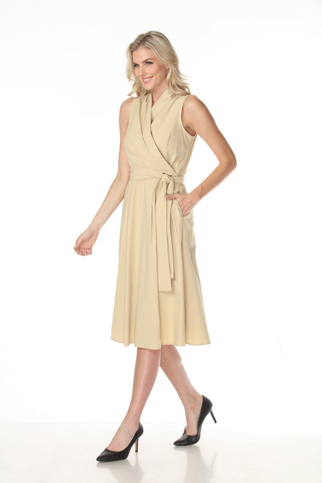 Joseph Ribkoff Flax Midi Wrap Dress With Pockets 262244