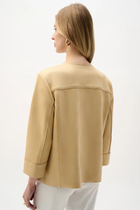 Joseph Ribkoff Studded Open Front Boxy Faux Suede Jacket 262905