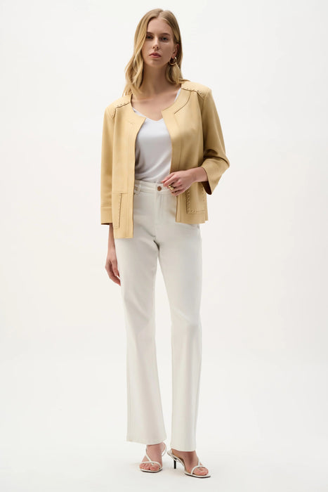 Joseph Ribkoff Studded Open Front Boxy Faux Suede Jacket 262905