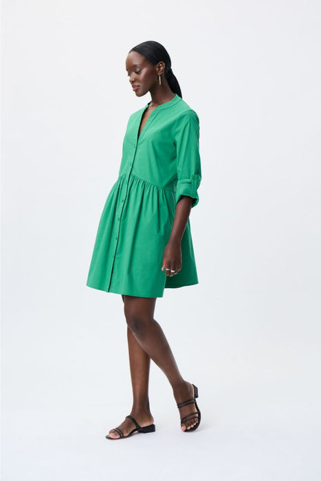 Joseph Ribkoff Style 231148 Foliage Green V-Neckline Button Down Shirt Dress