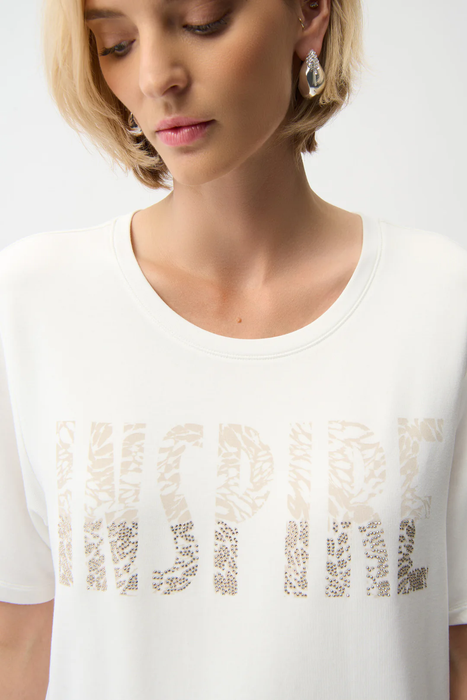 Joseph Ribkoff Embellished Graphic Print T-Shirt 261967
