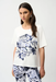 Joseph Ribkoff 261967 Vanilla/Blue Front Print Rhinestoned T-Shirt Top