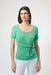 Joseph Ribkoff Style 252230 Garden Green Drape Front Buckle Detail Fitted Top