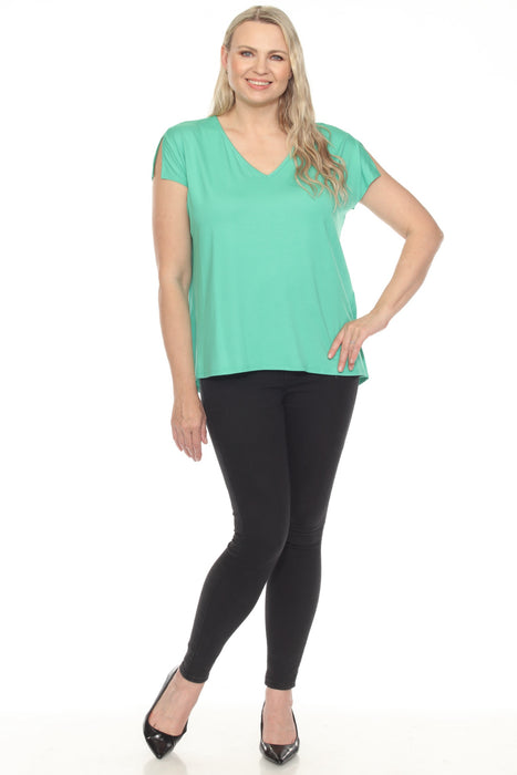 Joseph Ribkoff V-Neck Split Sleeve Loose Fit Top 251229