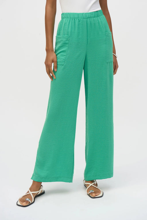 Joseph Ribkoff Style 252049 Garden Green Side Slit Wide Leg Gauze Pants