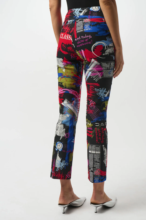 Joseph Ribkoff Geometric Print Pull-On Straight Leg Pants 253268