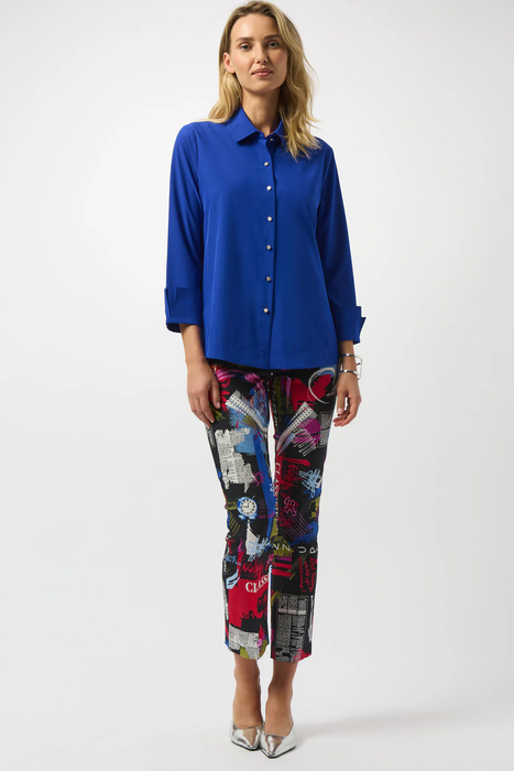 Joseph Ribkoff Geometric Print Pull-On Straight Leg Pants 253268