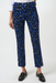 Joseph Ribkoff 253268 Black/Royal Geometric Print Pull-On Straight Leg Pants